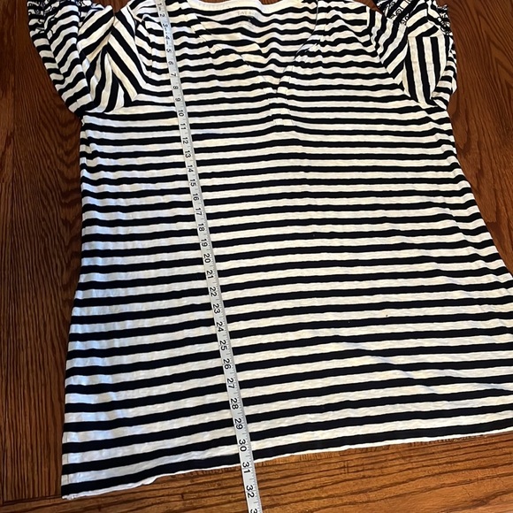 TALBOTS ocean city nautical stripe women’s TUNIC embroidered 3/4 sleeve chic 2X - Picture 9 of 10
